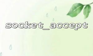 Socket_accept () kann die Engpassanalyse einer großen Anzahl von Verbindungen nicht behandeln