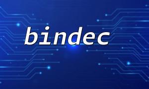 Bindec () prend-il en charge les chaînes binaires avec des espaces?